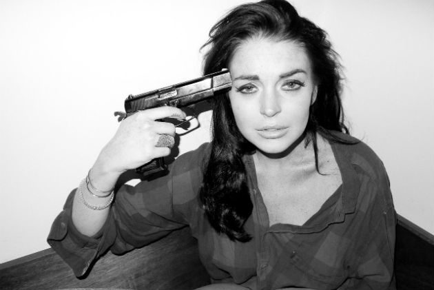 Lindsay Lohan - gun - photos - Terry Richardson